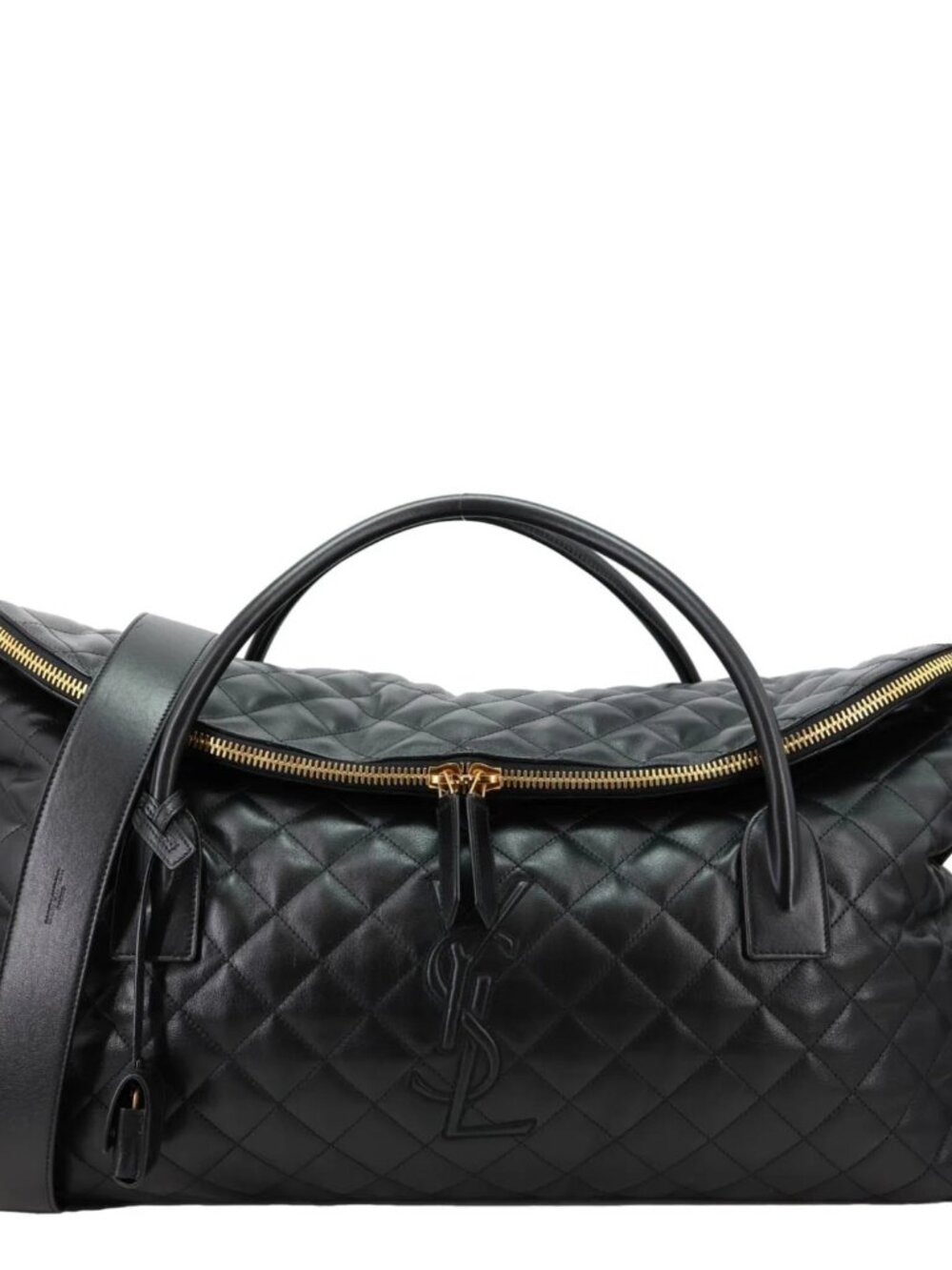 Yves Saint Laurent  Giant Quilted Calfskin Leather Travel Bag Black